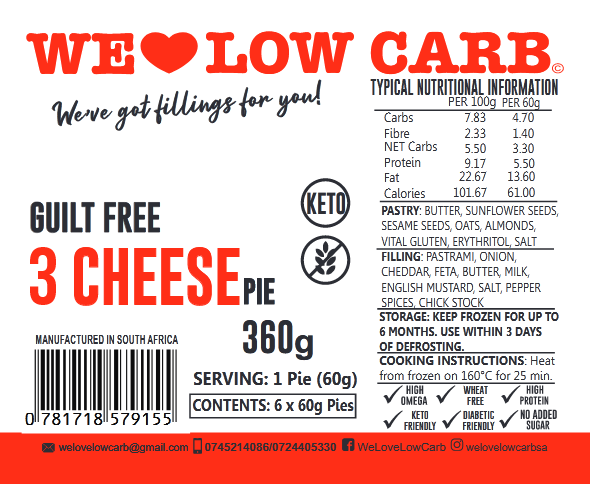 We love Low Carb - 3 Cheese Pies 360g - Image 2