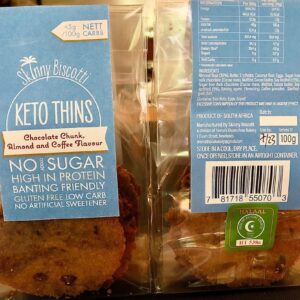 Skinny Biscotti - Keto Thins Choc Chunk, Almond & Coffee 100g