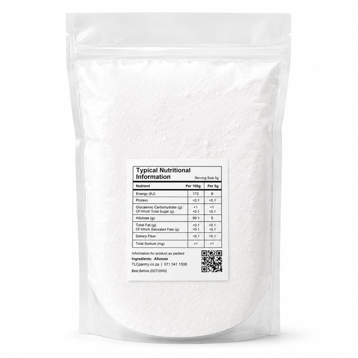 Allulose 500 g Back Label
