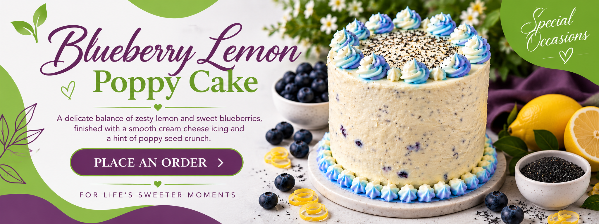 Blueberry Lemon Poppy Cake